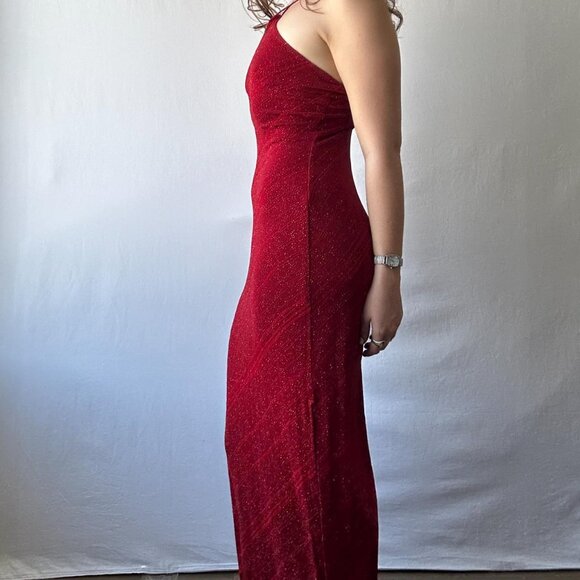 Vintage Charlotte Russe Sparkly Red Evening Gown - Picture 2 of 6